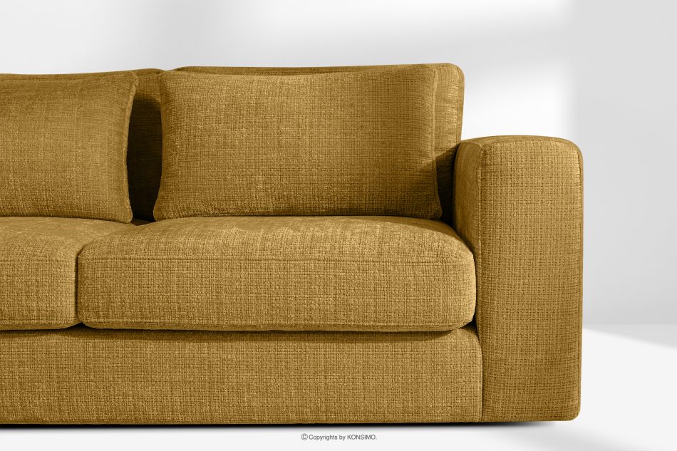 VERUS Großes Ecksofa für das Wohnzimmer aus Chenille-Stoff links gelb gelb - Foto 5