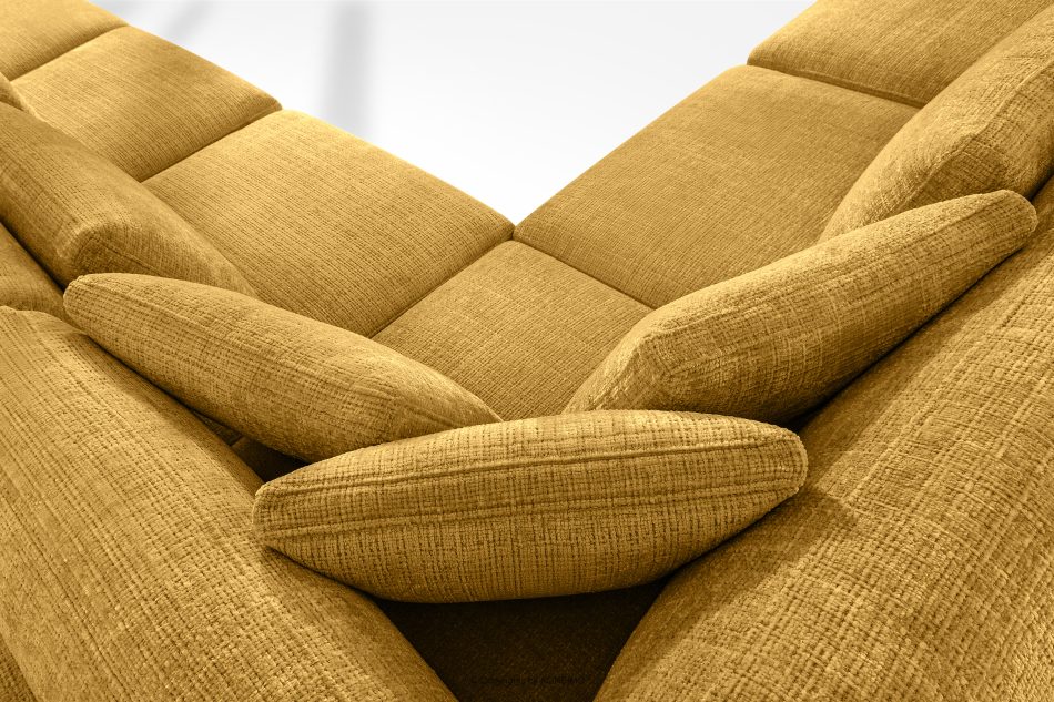 VERUS Großes Ecksofa für das Wohnzimmer aus Chenille-Stoff links gelb gelb - Foto 10