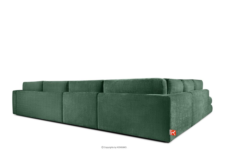 VERUS Großes Ecksofa für das Wohnzimmer aus Chenille-Stoff links grün grün - Foto 4