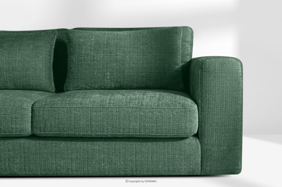 VERUS Großes Ecksofa für das Wohnzimmer aus Chenille-Stoff links grün grün - Foto 5