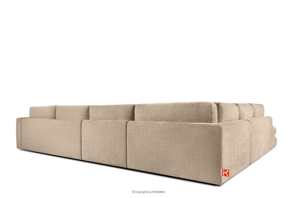 VERUS Große bequeme Ecksofa für das Wohnzimmer Chenille-Stoff links beige beige - Foto 4