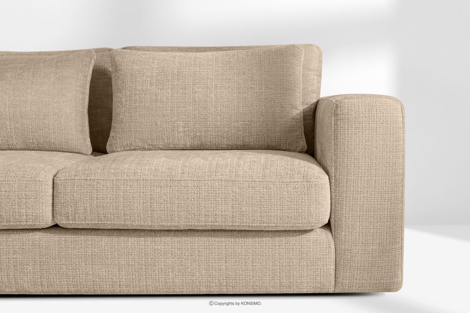 VERUS Große bequeme Ecksofa für das Wohnzimmer Chenille-Stoff links beige beige - Foto 5