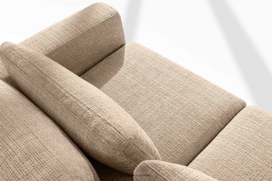 VERUS Große bequeme Ecksofa für das Wohnzimmer Chenille-Stoff links beige beige - Foto 6
