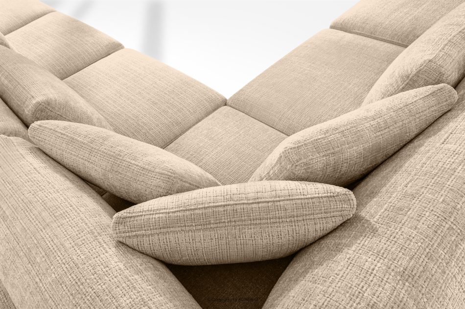 VERUS Große bequeme Ecksofa für das Wohnzimmer Chenille-Stoff links beige beige - Foto 10
