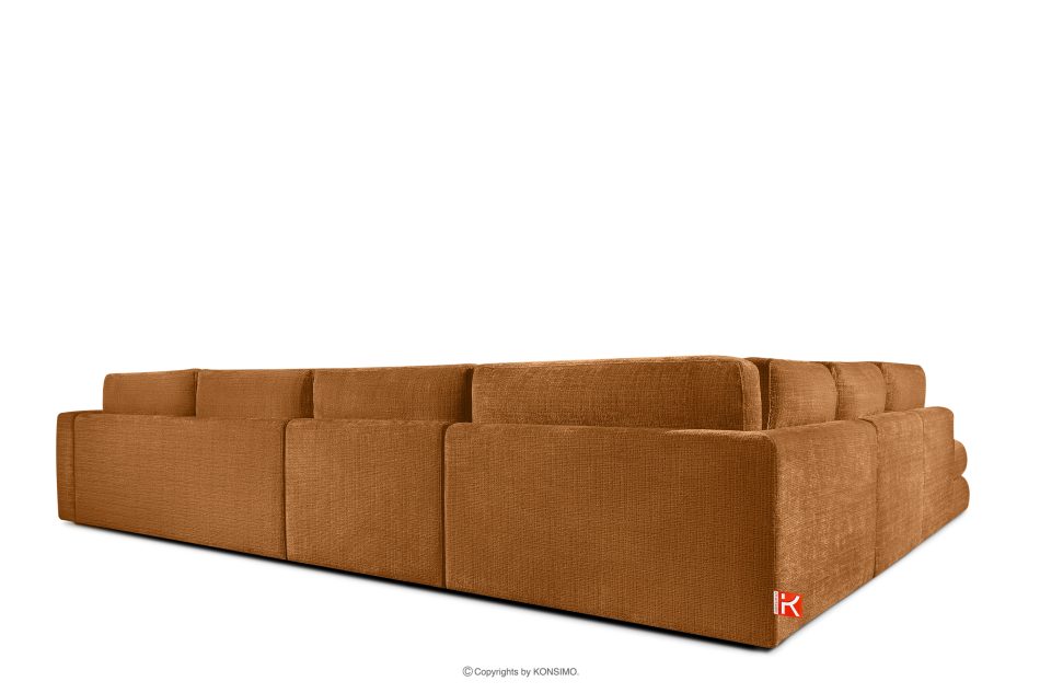 VERUS Großes Ecksofa für das Wohnzimmer aus Chenille-Stoff links rot rot - Foto 4