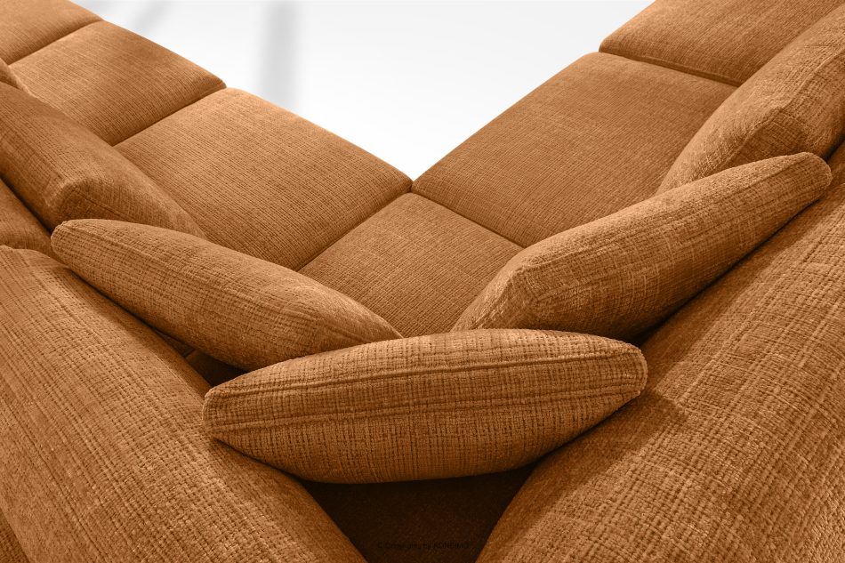 VERUS Großes Ecksofa für das Wohnzimmer aus Chenille-Stoff links rot rot - Foto 10