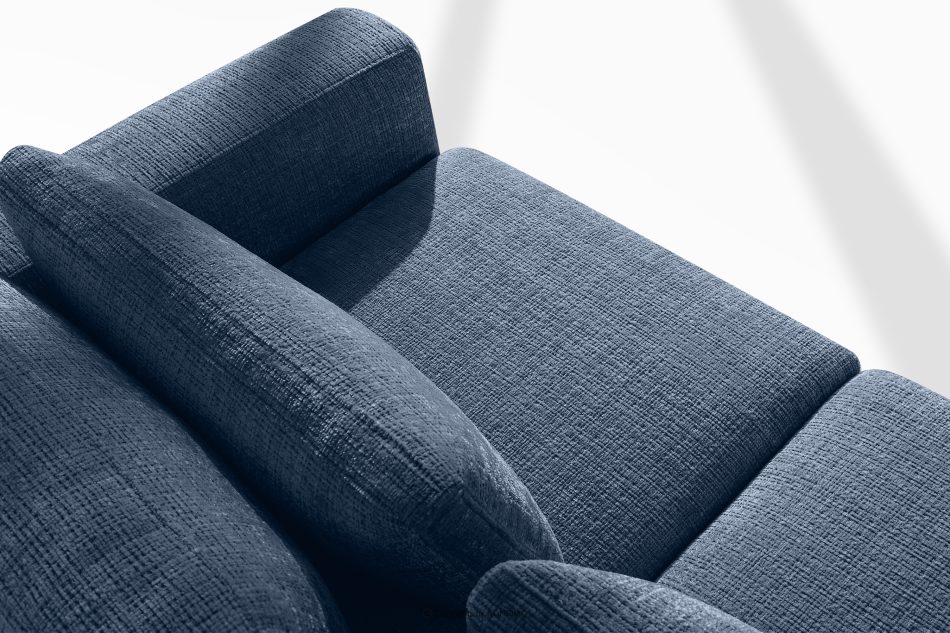 VERUS Großes Ecksofa für das Wohnzimmer aus Chenille-Stoff links dunkelblau marineblau - Foto 6
