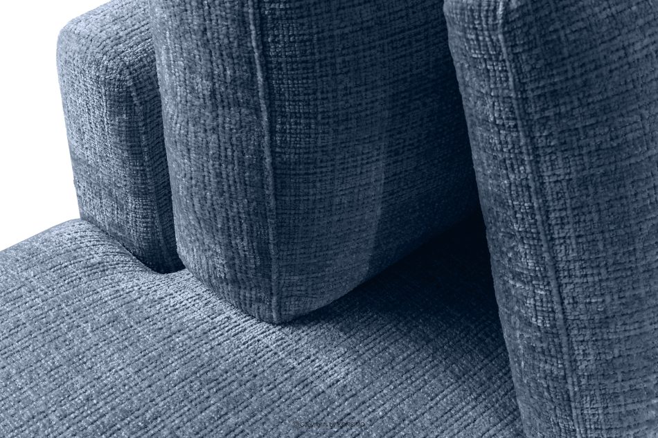 VERUS Großes Ecksofa für das Wohnzimmer aus Chenille-Stoff links dunkelblau marineblau - Foto 8