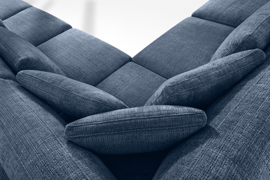 VERUS Großes Ecksofa für das Wohnzimmer aus Chenille-Stoff links dunkelblau marineblau - Foto 10