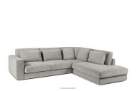 Bequeme Ecksofa aus Gewebestoff rechts hellgrau