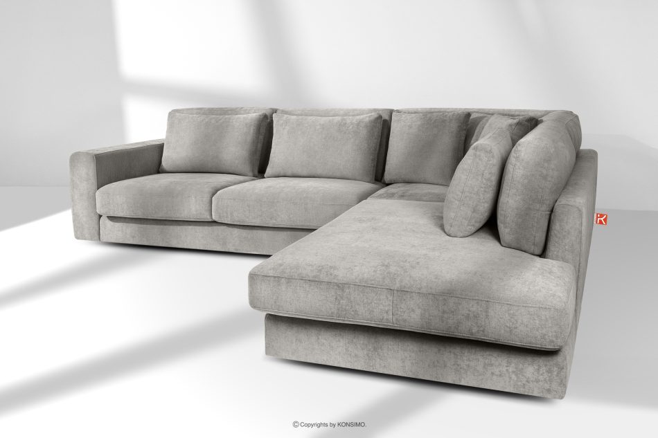 VERUS Bequeme Ecksofa aus Gewebestoff rechts hellgrau hellgrau - Foto 19