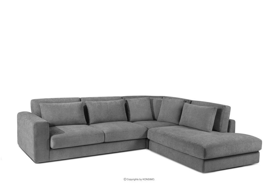 VERUS Bequeme Ecksofa aus Gewebestoff rechts dunkelgrau dunkelgrau - Foto 0