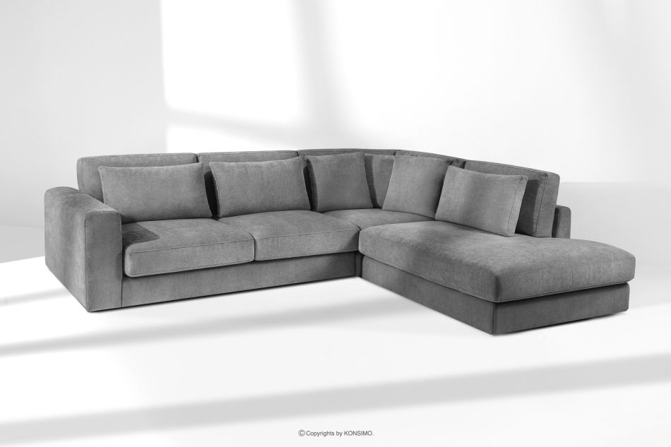 VERUS Bequeme Ecksofa aus Gewebestoff rechts dunkelgrau dunkelgrau - Foto 18