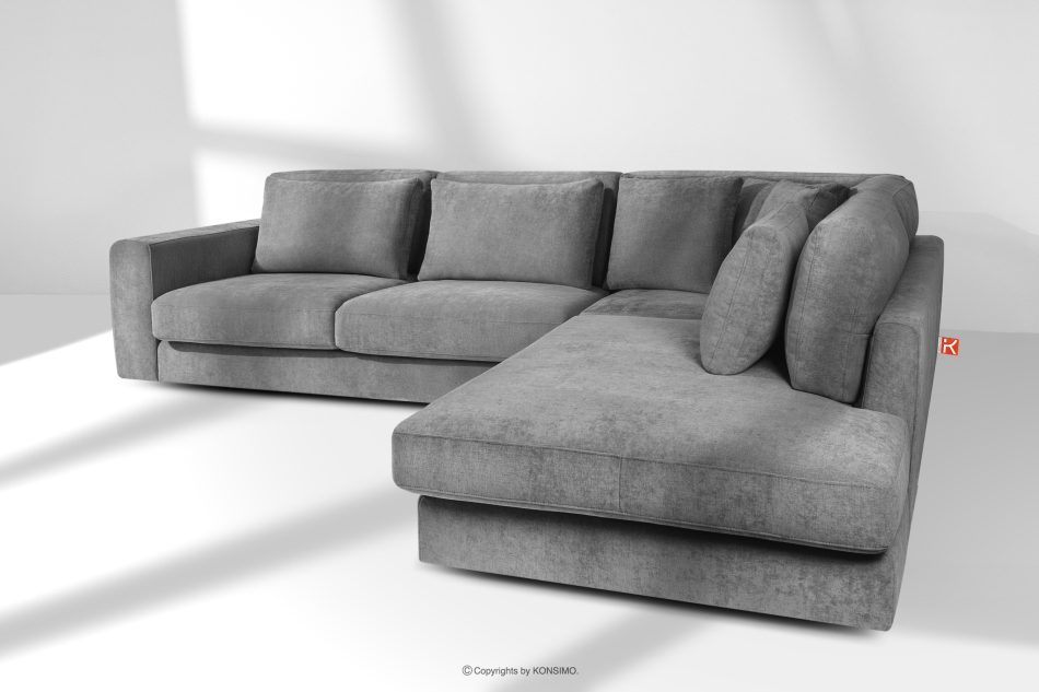 VERUS Bequeme Ecksofa aus Gewebestoff rechts dunkelgrau dunkelgrau - Foto 19