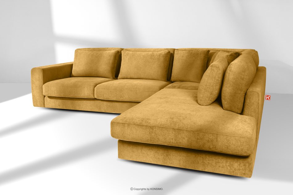 VERUS Bequeme Ecksofa aus Gewebestoff rechts gelb gelb - Foto 19