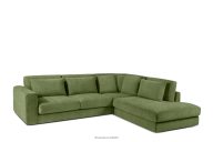 Bequeme Ecksofa aus Gewebestoff rechts grün