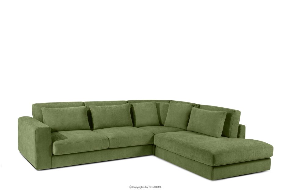 VERUS Bequeme Ecksofa aus Gewebestoff rechts grün grün - Foto 0