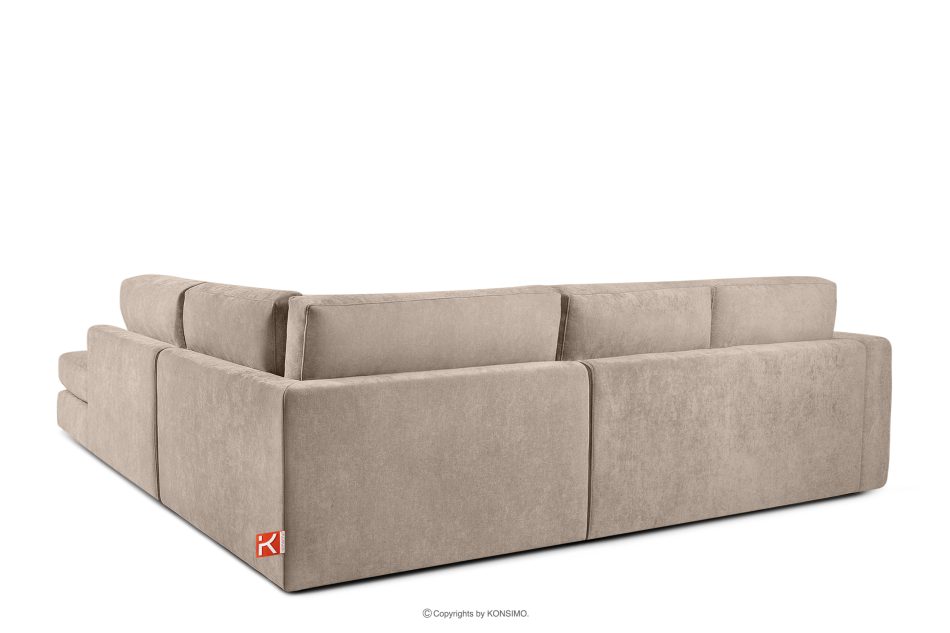 VERUS Bequeme Ecksofa für das Wohnzimmer Gewebestoff rechts beige beige - Foto 4