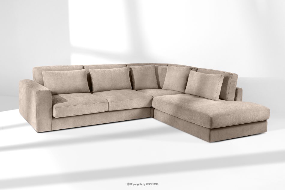 VERUS Bequeme Ecksofa für das Wohnzimmer Gewebestoff rechts beige beige - Foto 18