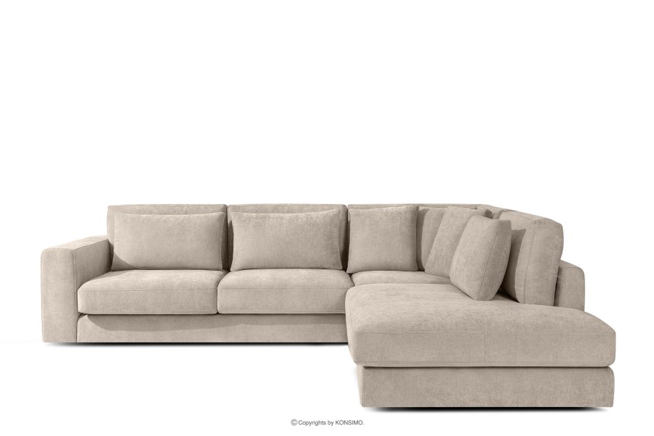 VERUS Bequeme Ecksofa für das Wohnzimmer Gewebestoff rechts hellbeige hellbeige - Foto 2