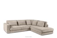 Bequeme Ecksofa für das Wohnzimmer Gewebestoff rechts hellbeige