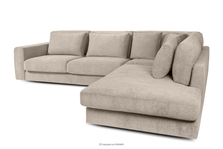 VERUS Bequeme Ecksofa für das Wohnzimmer Gewebestoff rechts hellbeige hellbeige - Foto 3