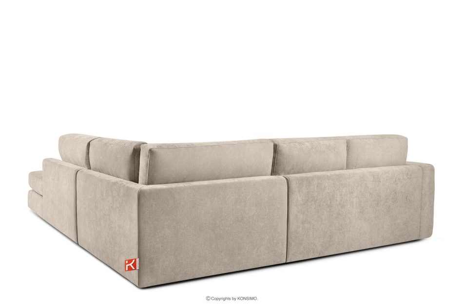 VERUS Bequeme Ecksofa für das Wohnzimmer Gewebestoff rechts hellbeige hellbeige - Foto 4