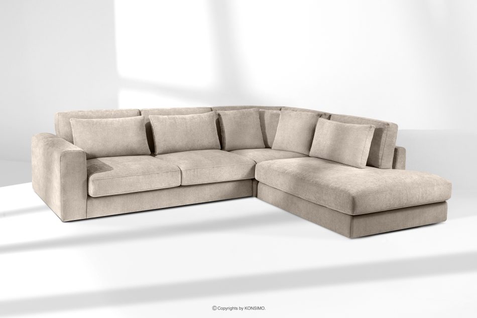 VERUS Bequeme Ecksofa für das Wohnzimmer Gewebestoff rechts hellbeige hellbeige - Foto 18