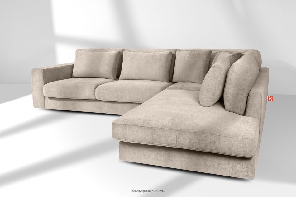 VERUS Bequeme Ecksofa für das Wohnzimmer Gewebestoff rechts hellbeige hellbeige - Foto 19