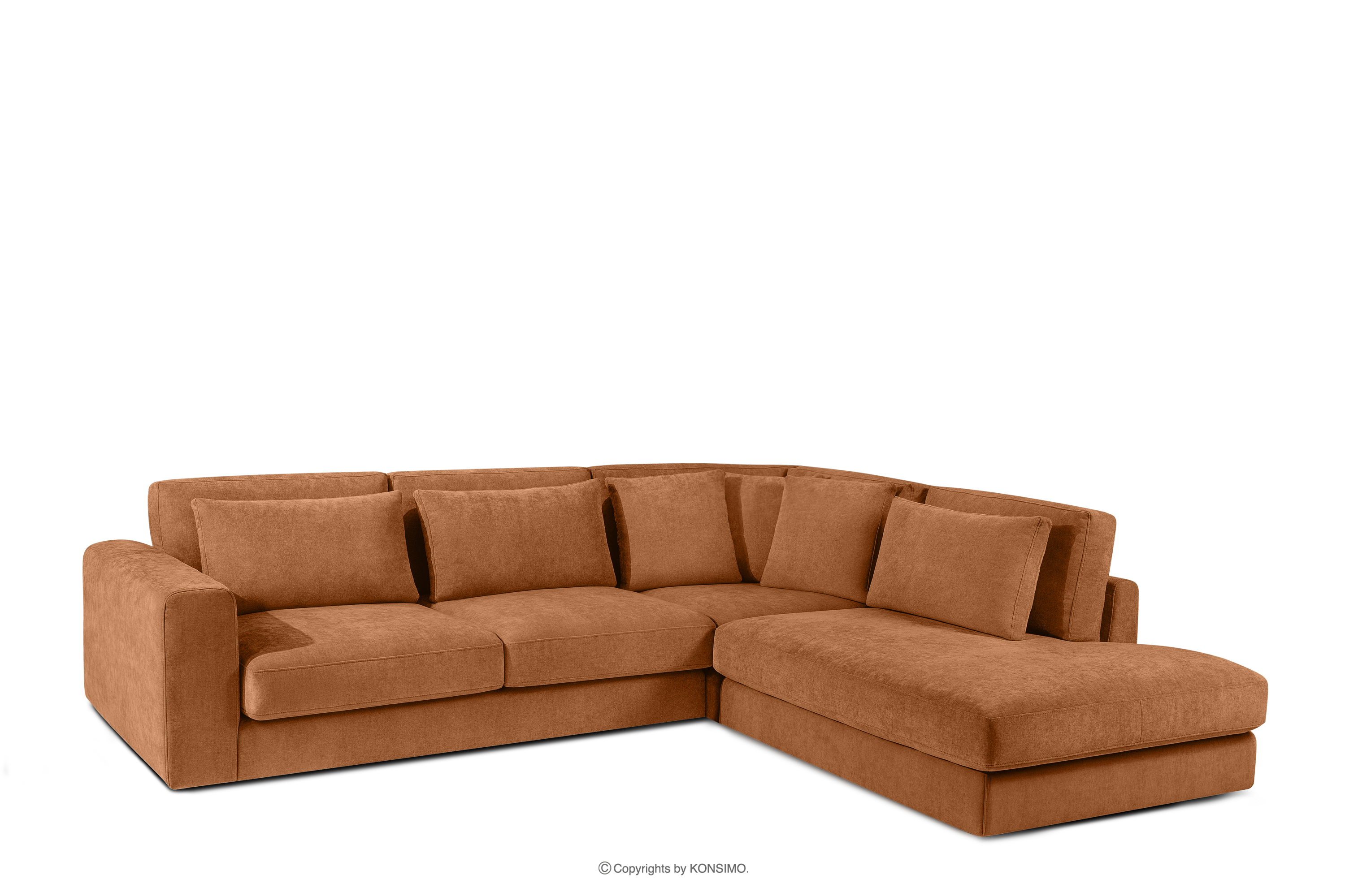 Bequeme Ecksofa für das Wohnzimmer Gewebestoff rechts rot VERUS