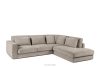 Bequeme Ecksofa für das Wohnzimmer Gewebestoff rechts grau-beige