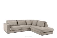 Bequeme Ecksofa für das Wohnzimmer Gewebestoff rechts grau-beige