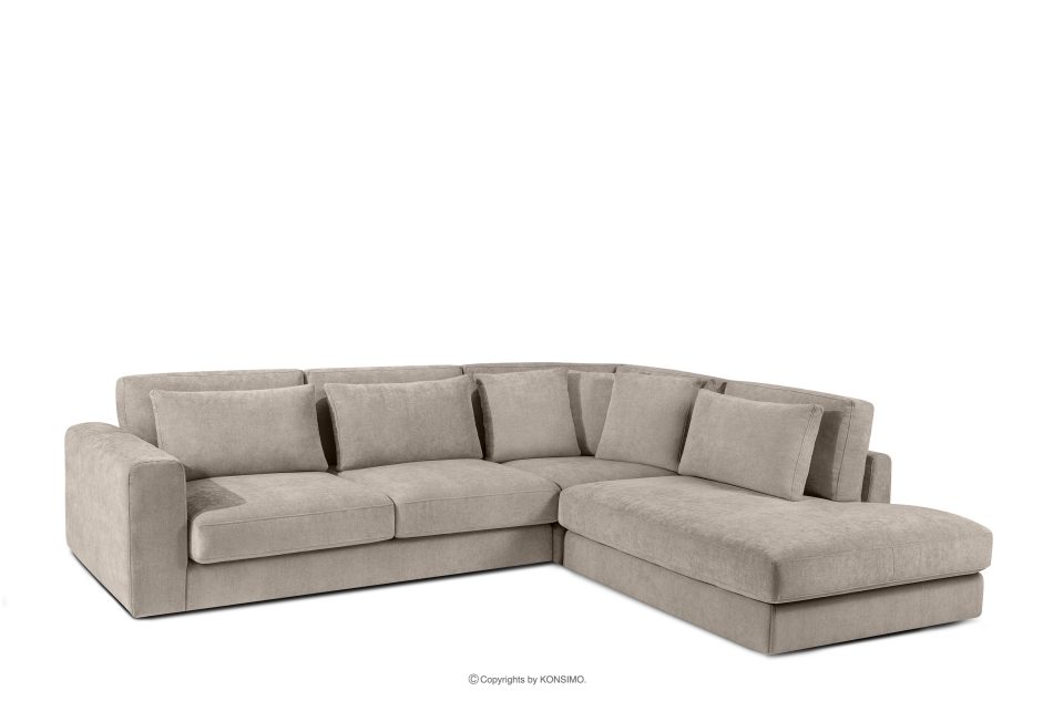 VERUS Bequeme Ecksofa für das Wohnzimmer Gewebestoff rechts grau-beige graubeige - Foto 0