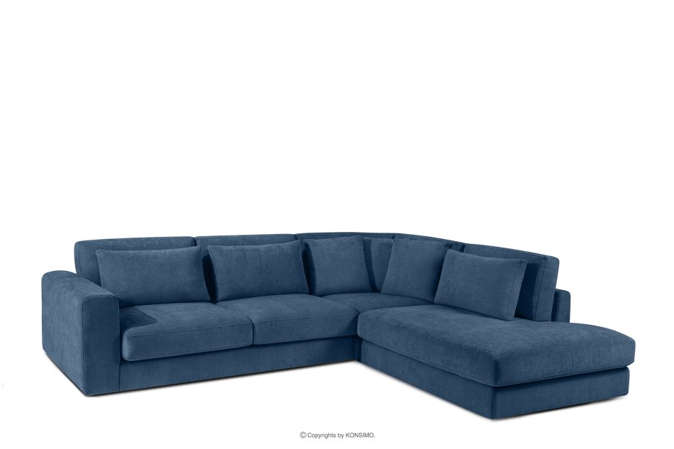 VERUS Bequeme Ecksofa aus Gewebestoff rechts dunkelblau dunkelblau - Foto 0