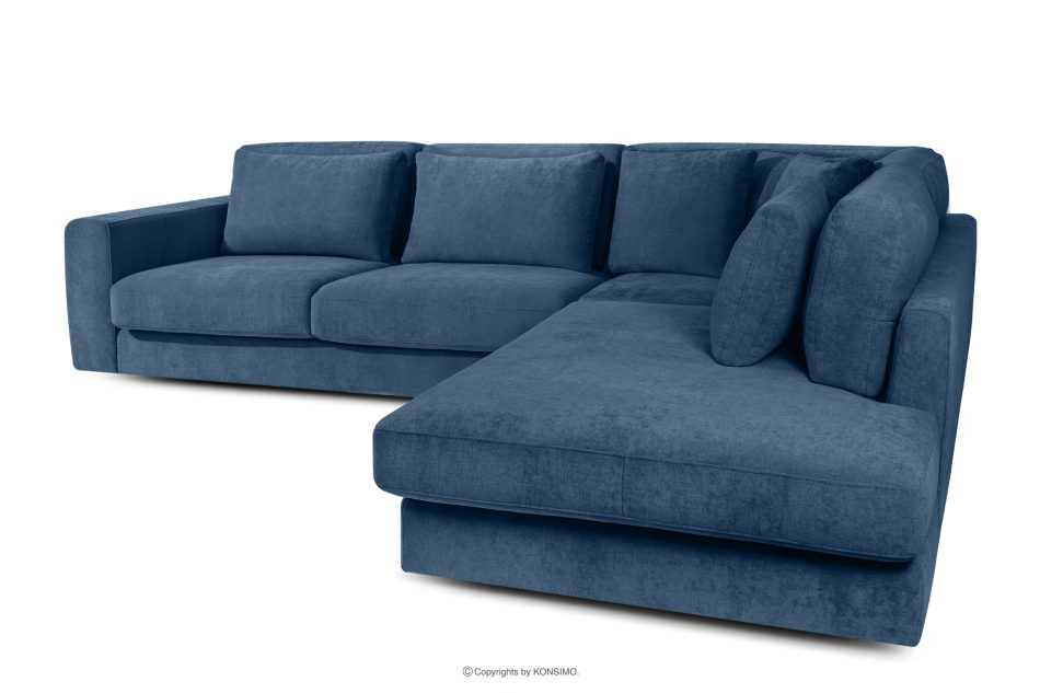 VERUS Bequeme Ecksofa aus Gewebestoff rechts dunkelblau dunkelblau - Foto 3