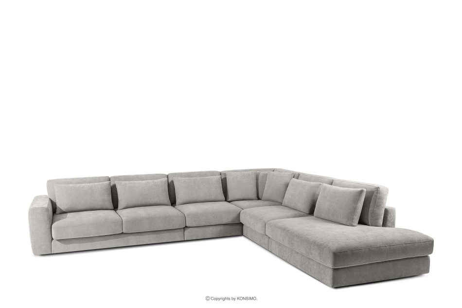 VERUS Großes Ecksofa für das Wohnzimmer aus Gewebestoff rechts hellgrau hellgrau - Foto 0