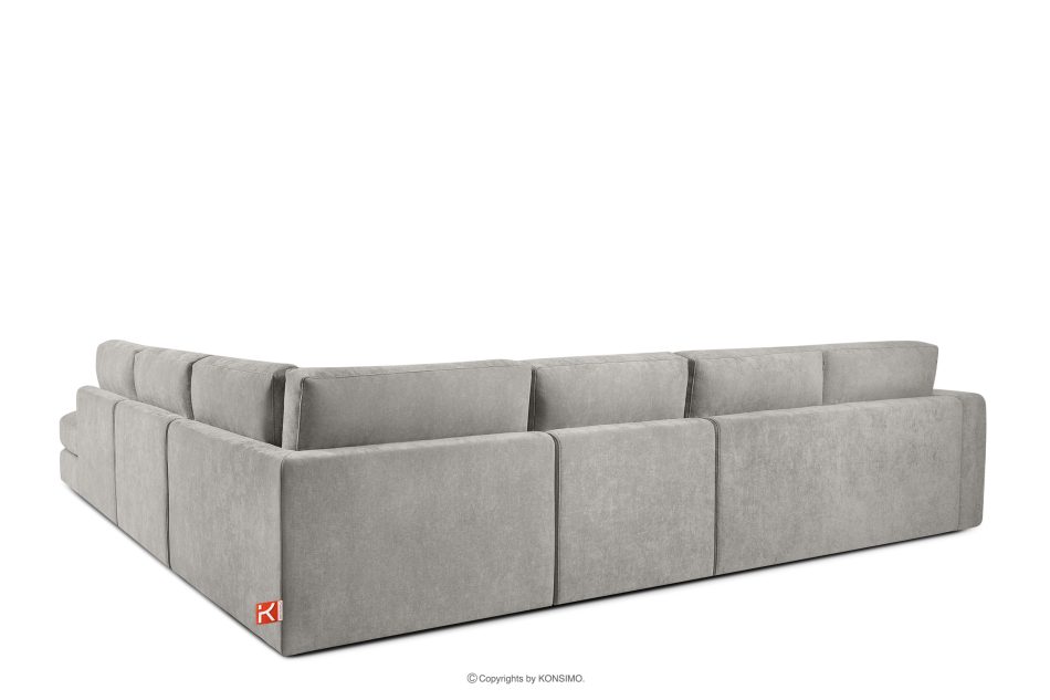 VERUS Großes Ecksofa für das Wohnzimmer aus Gewebestoff rechts hellgrau hellgrau - Foto 4