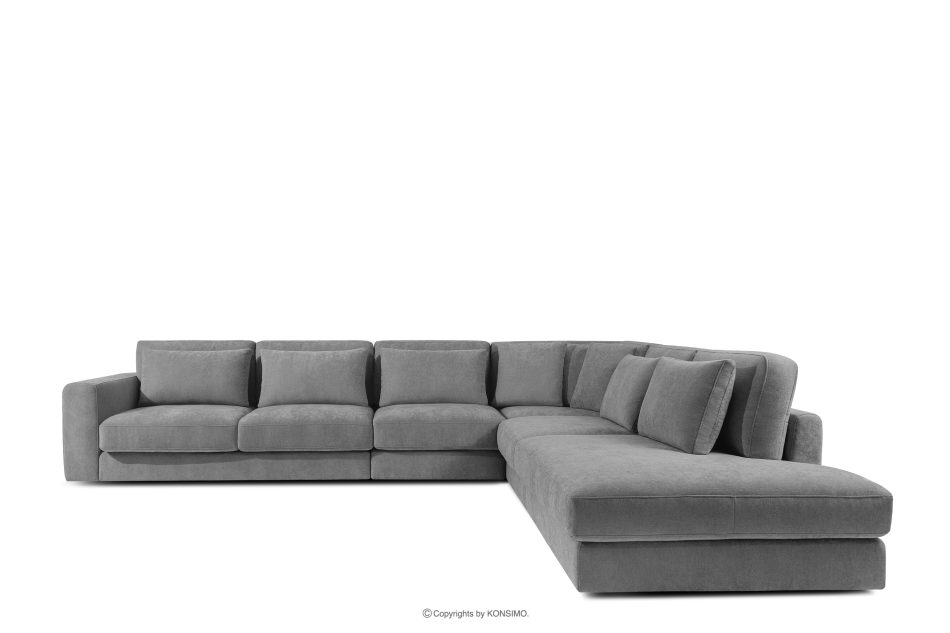 VERUS Großes Ecksofa für das Wohnzimmer aus Gewebestoff rechts dunkelgrau dunkelgrau - Foto 2