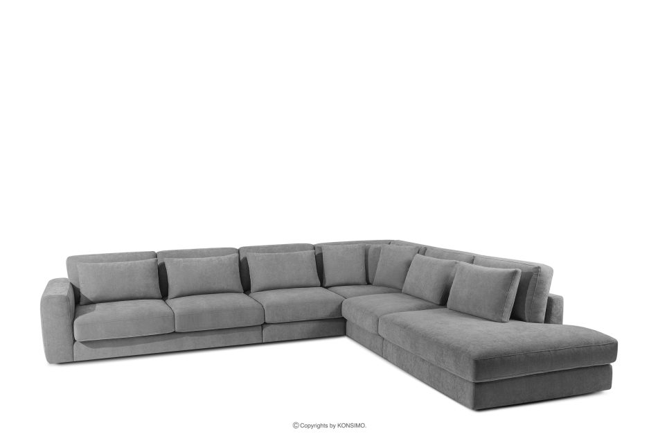 VERUS Großes Ecksofa für das Wohnzimmer aus Gewebestoff rechts dunkelgrau dunkelgrau - Foto 0