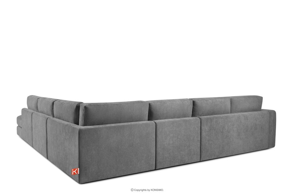 VERUS Großes Ecksofa für das Wohnzimmer aus Gewebestoff rechts dunkelgrau dunkelgrau - Foto 4