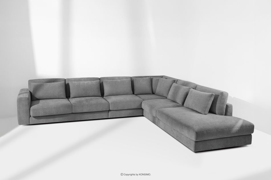 VERUS Großes Ecksofa für das Wohnzimmer aus Gewebestoff rechts dunkelgrau dunkelgrau - Foto 18