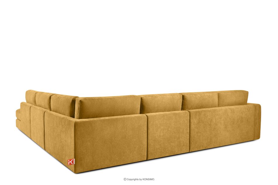 VERUS Großes Ecksofa für das Wohnzimmer aus Gewebestoff rechts gelb gelb - Foto 4