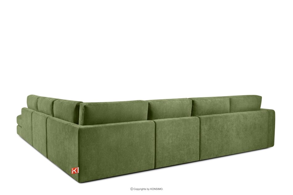 VERUS Großes Ecksofa für das Wohnzimmer aus Gewebestoff rechts grün grün - Foto 4