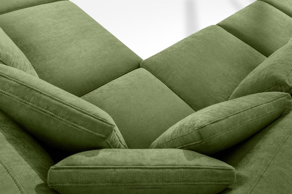 VERUS Großes Ecksofa für das Wohnzimmer aus Gewebestoff rechts grün grün - Foto 10