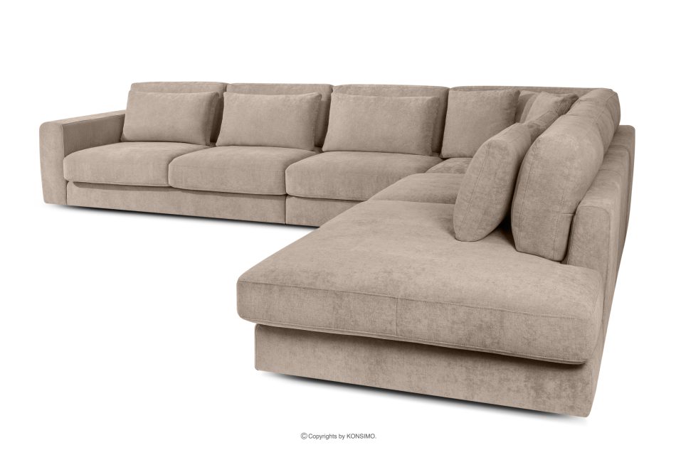 VERUS Großes bequemes Ecksofa für das Wohnzimmer Gewebestoff rechts beige beige - Foto 3