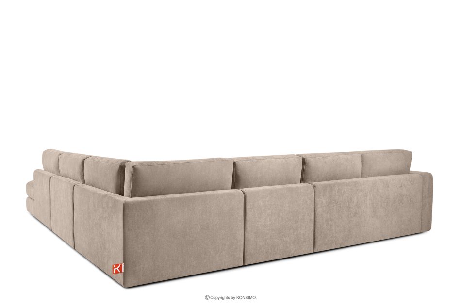 VERUS Großes bequemes Ecksofa für das Wohnzimmer Gewebestoff rechts beige beige - Foto 4