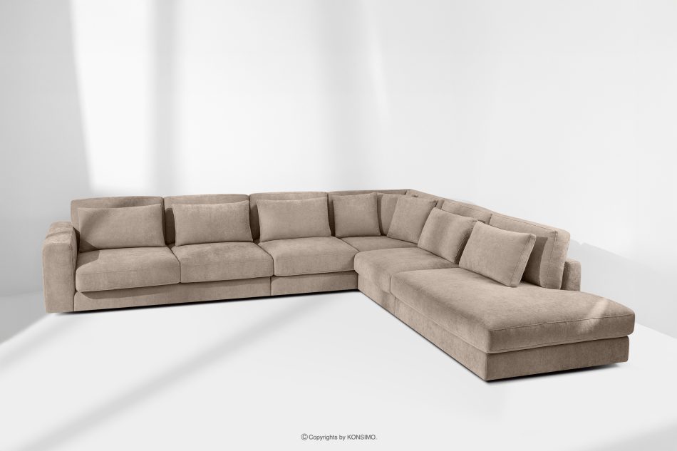 VERUS Großes bequemes Ecksofa für das Wohnzimmer Gewebestoff rechts beige beige - Foto 18