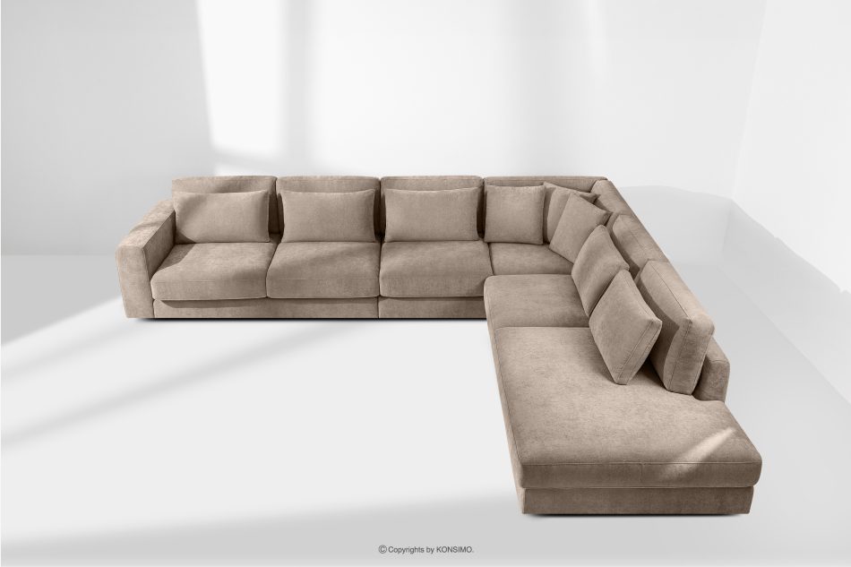 VERUS Großes bequemes Ecksofa für das Wohnzimmer Gewebestoff rechts beige beige - Foto 19