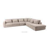 Großes bequemes Ecksofa für das Wohnzimmer Gewebestoff rechts hellbeige
