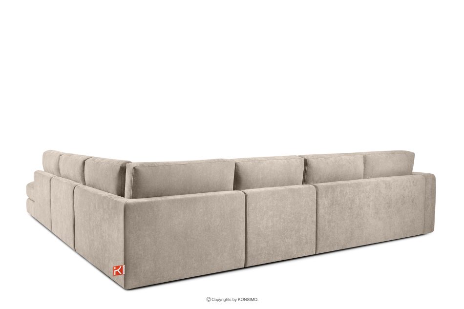 VERUS Großes bequemes Ecksofa für das Wohnzimmer Gewebestoff rechts hellbeige hellbeige - Foto 4